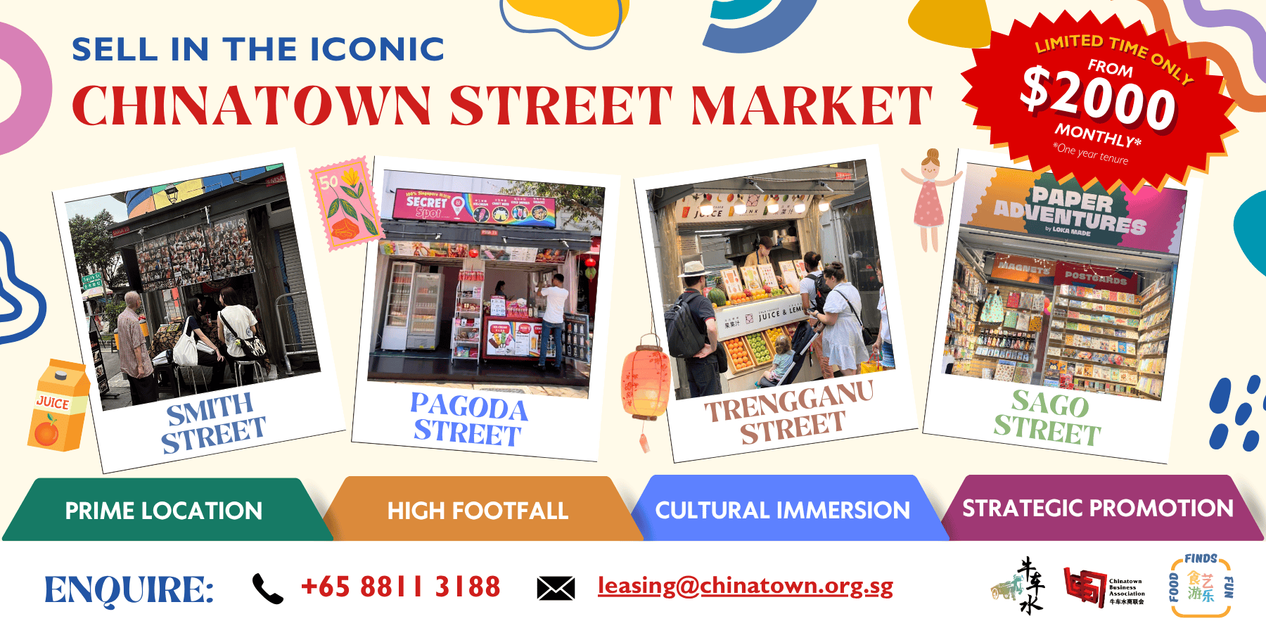 CBA Jul #1 - Street Market Leasing 3.0 (Web 1800 x 900 px) Chinatown Street Market Leasing